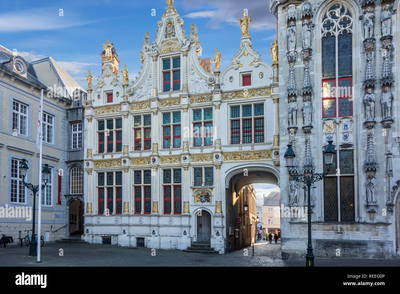 Brugse Vrije auf der Burg, ehemaliger Gericht/Courthouse und alten zivilen Kanzler in der Stadt Brügge, Westflandern, Belgien Stockfoto