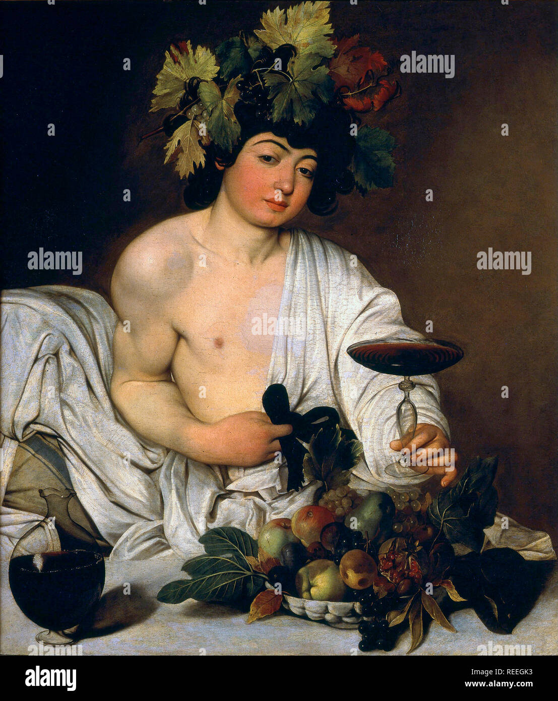 Bacchus (C. 1595) von Michelangelo Merisi da Caravaggio Stockfoto