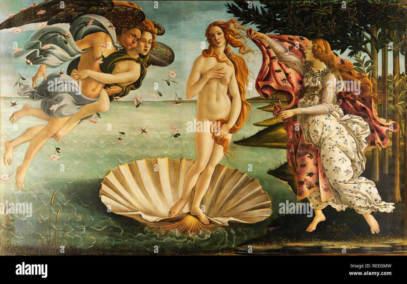 Die Geburt der Venus" von Sandro Botticelli Stockfoto