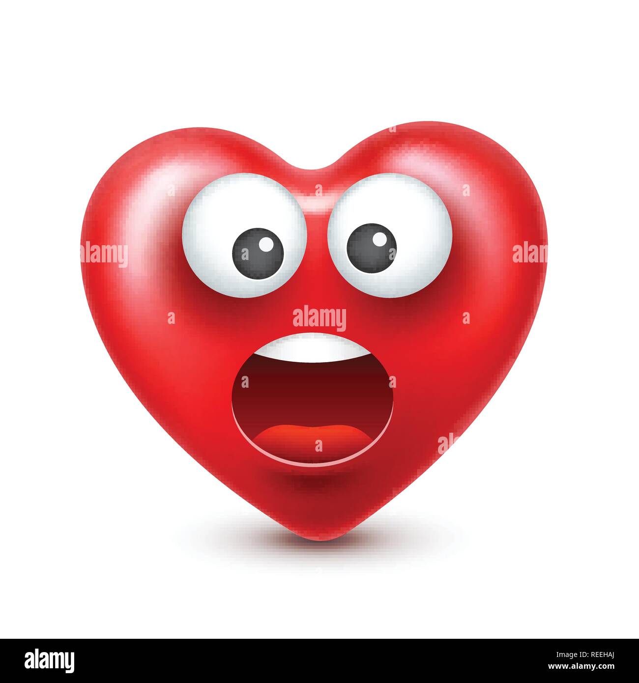 Herz Smiley Emoji Vektor Fur Valentines Tag Lustiges Rotes Gesicht Mit Ausdrucke Und Gefuhle Liebe Symbol Stock Vektorgrafik Alamy