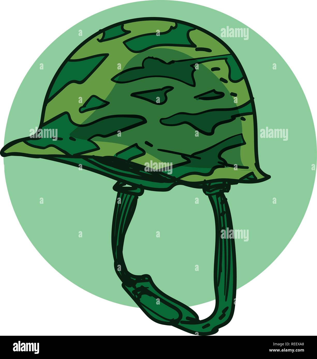 Weltkrieg 2 Style vintage Soldat mit Helm, Cartoon Stil Vector Illustration. Stock Vektor