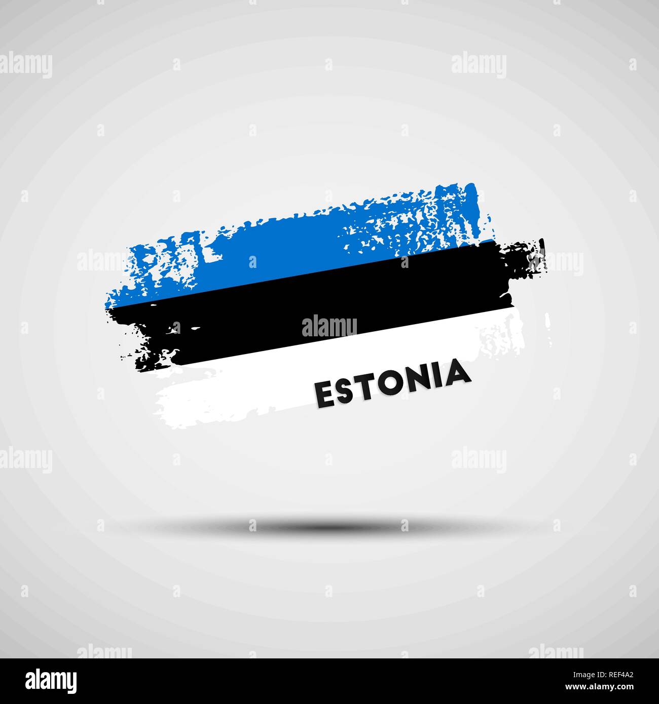 Flagge von Estland. Vector Illustration von Grunge Pinselstrich mit estnischen nationalen Flagge Farben für Ihre Grafik- und Webdesign Stock Vektor