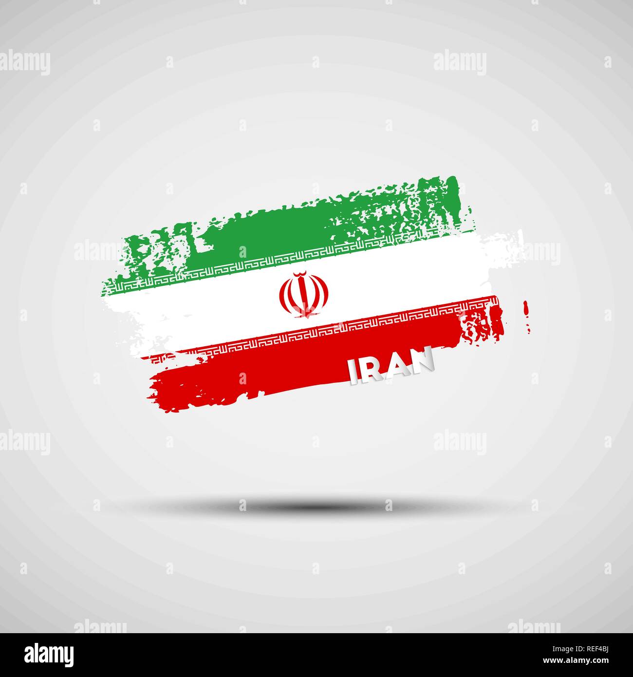Flagge des Iran. Vector Illustration von Grunge Pinselstrich mit iranischen Nationalflagge Farben für Ihre Grafik- und Webdesign Stock Vektor