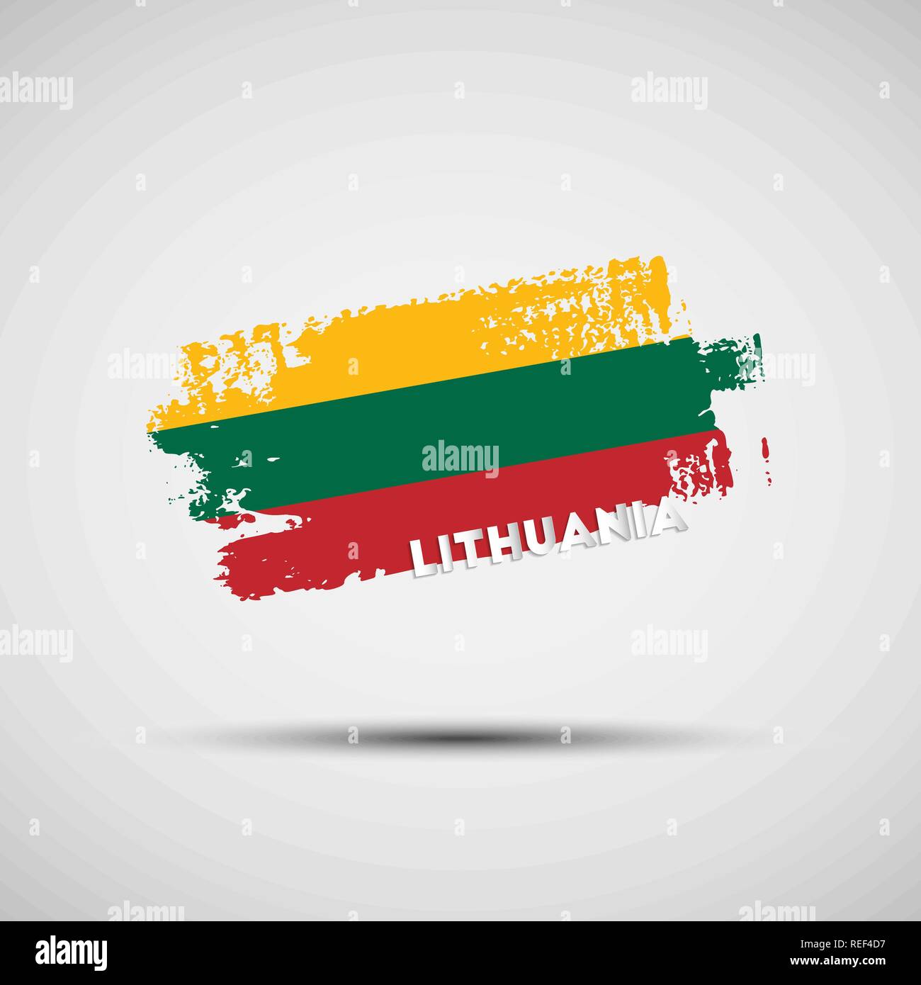 Flagge Litauens. Vector Illustration von Grunge Pinselstrich mit Litauischen nationalen Flagge Farben für Ihre Grafik- und Webdesign Stock Vektor