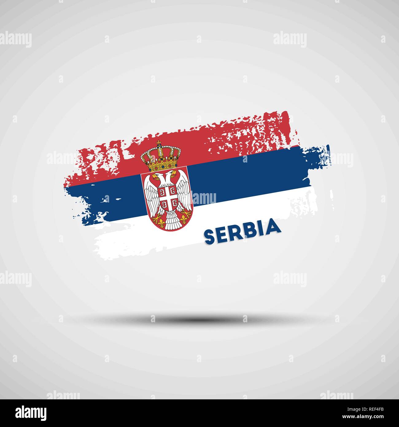 Flagge von Serbien. Vector Illustration von Grunge Pinselstrich mit serbischen nationalen Flagge Farben für Ihre Grafik- und Webdesign Stock Vektor