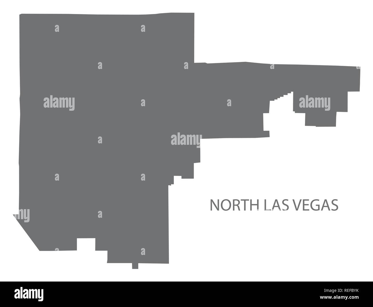 North Las Vegas Nevada City Karte grau Abbildung Silhouette Stock Vektor