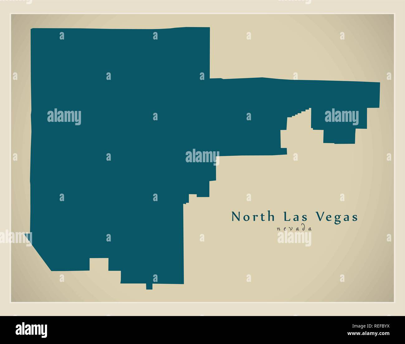 Moderne Stadtplan - North Las Vegas Nevada Stadt der USA Stock Vektor