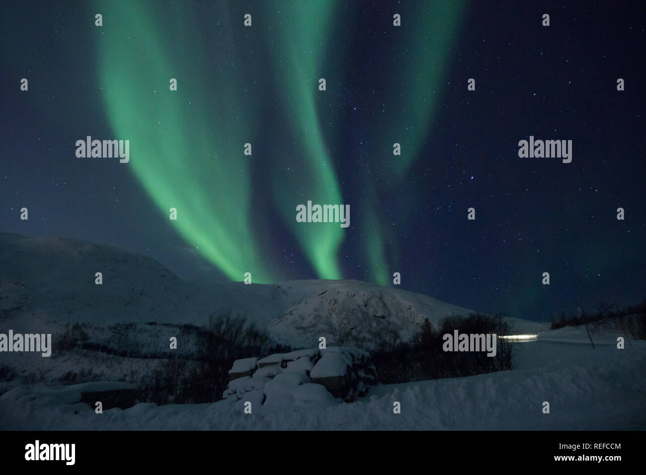 Northern Lights in der Mitte von Nirgendwo, Norwegen Stockfoto