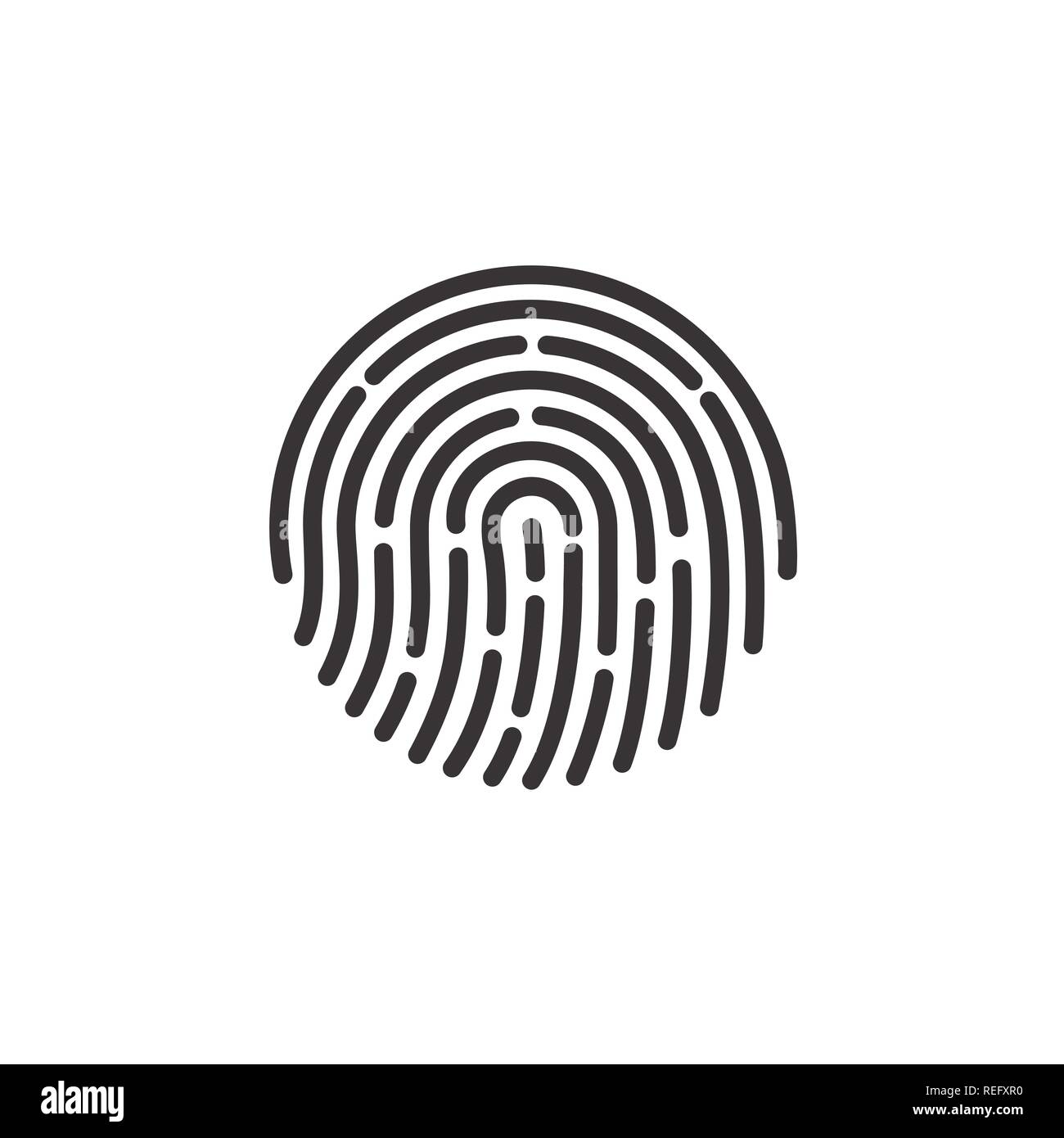 ID Symbol der App. Fingerprint Vector Illustration auf weißem Hintergrund isoliert. Stock Vektor