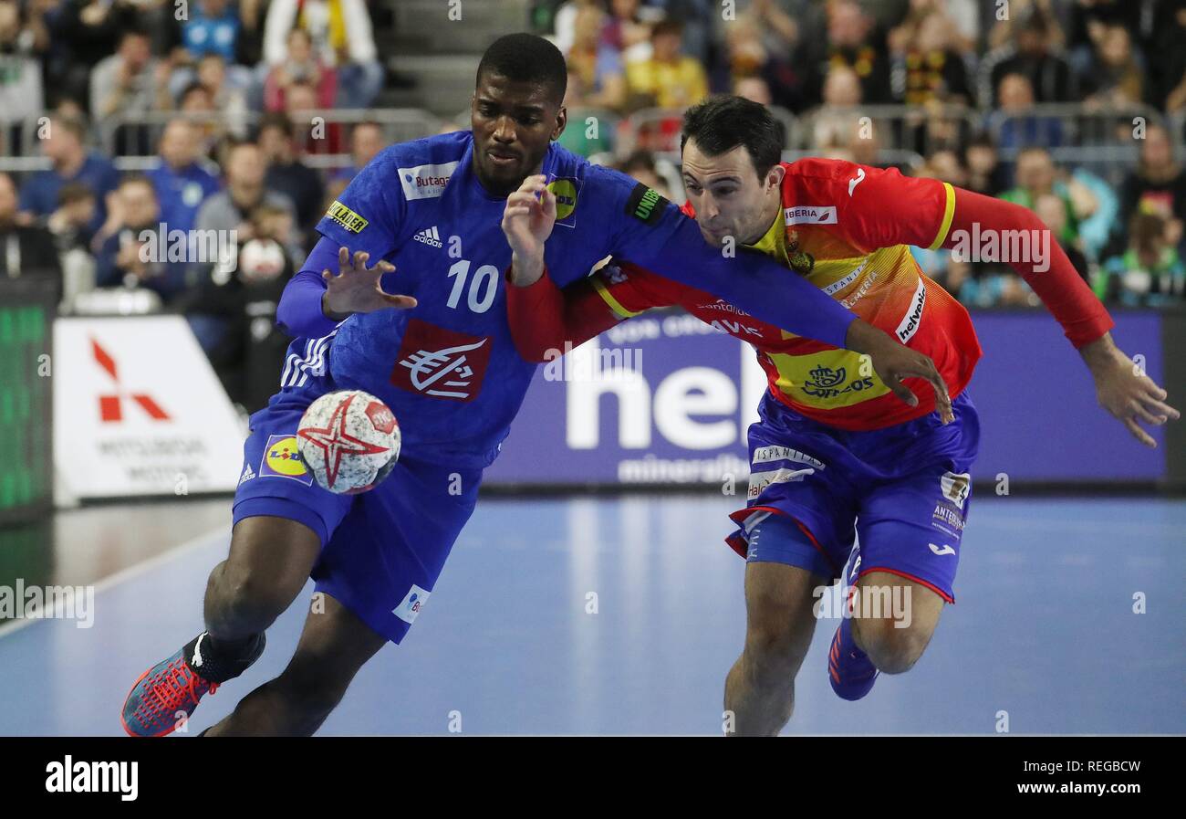 Firo: 19.01.2019, Handball: Wm Wm-Hauptrunde Frankreich - Spanien. Dika Mem | Verwendung weltweit Stockfoto