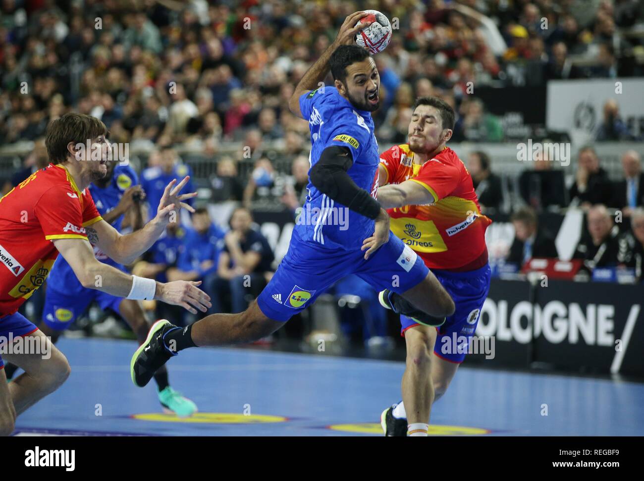 Firo: 19.01.2019, Handball: Wm Wm-Hauptrunde Frankreich - Spanien | Verwendung weltweit Stockfoto