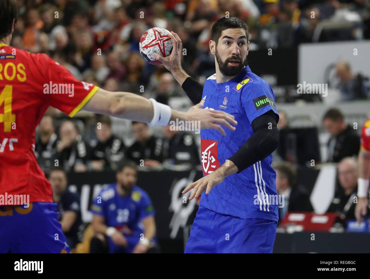 Firo: 19.01.2019, Handball: Wm Wm-Hauptrunde Frankreich - Spanien. Nikola Karabatic | Verwendung weltweit Stockfoto