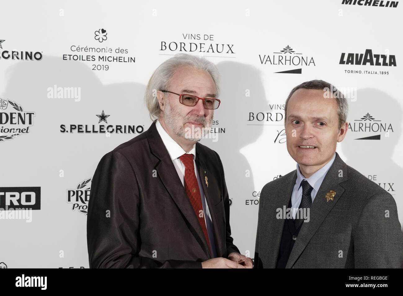 Paris, Frankreich. Jan, 2019 21. Philippe Faure-Brac, Präsident der Sommellerie Française besucht die 2019 Michelin Sterne Zeremonie an der Salle Gaveau am Januar 21, 2019, Paris, Frankreich. Quelle: Bernard Menigault/Alamy leben Nachrichten Stockfoto