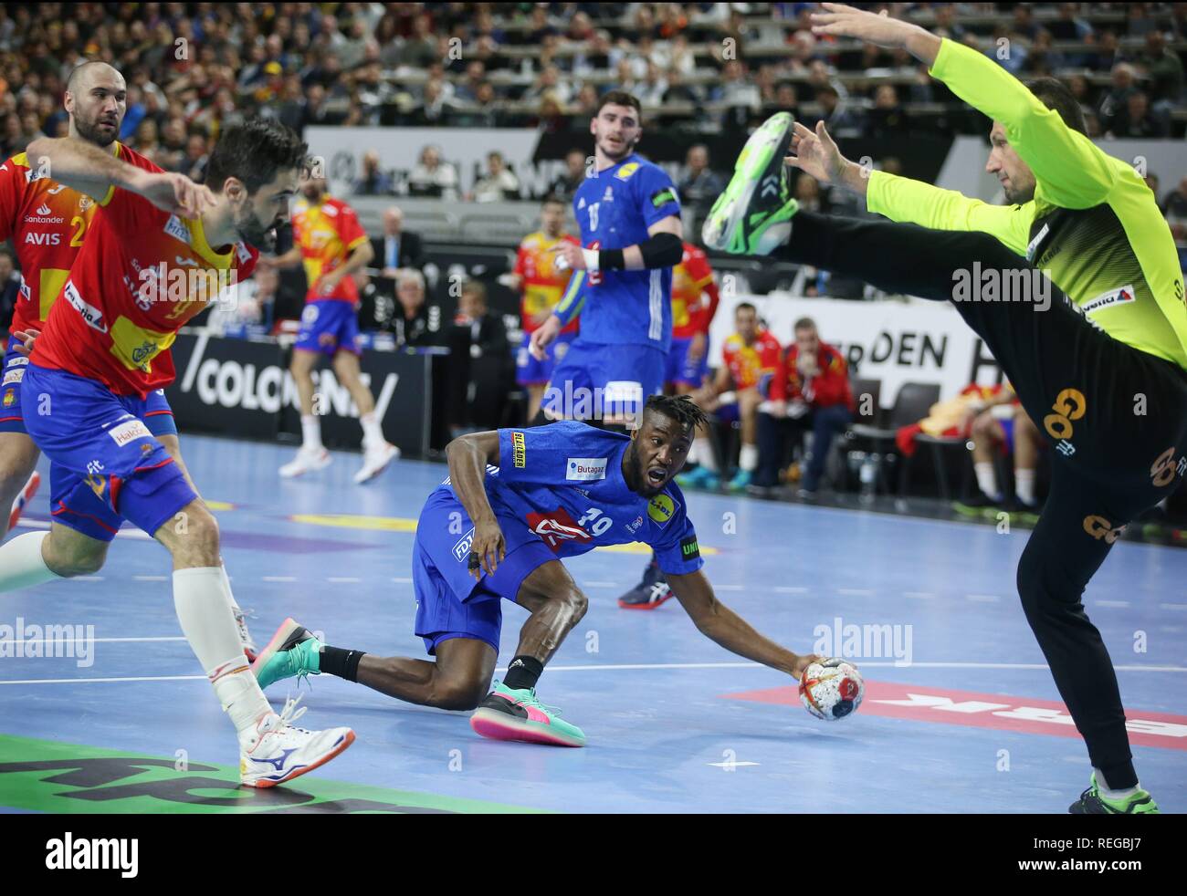 Firo: 19.01.2019, Handball: Wm Wm-Hauptrunde Frankreich - Spanien Duelle, Luc Abalo, FRA | Verwendung weltweit Stockfoto
