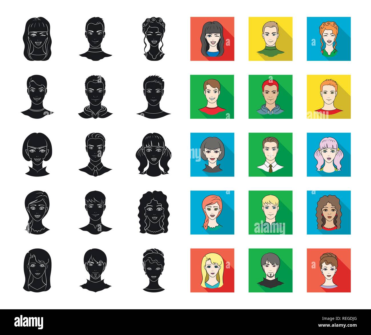 Aussehen, Kunst, Athlet, Avatar, Glatze, Bart, schwarz, flach, Junge, Sammlung, Design, Kleid, Gesicht, Mimik, Mode, Mädchen, Gläser, Großvater, Großmutter, Frisur, Kopf, menschliche, Icon, Illustration, isoliert, Logo, Mann, Schnurrbart, Außen, Menschen, Personen, Portrait, Satz, Zeichen, Stiefvater, Stiefmutter, Stil, Symbol, Lehrer, Riegel, Benutzer, Vector, Web, Frau, Arbeiten, Vektor, Vektoren, Stock Vektor