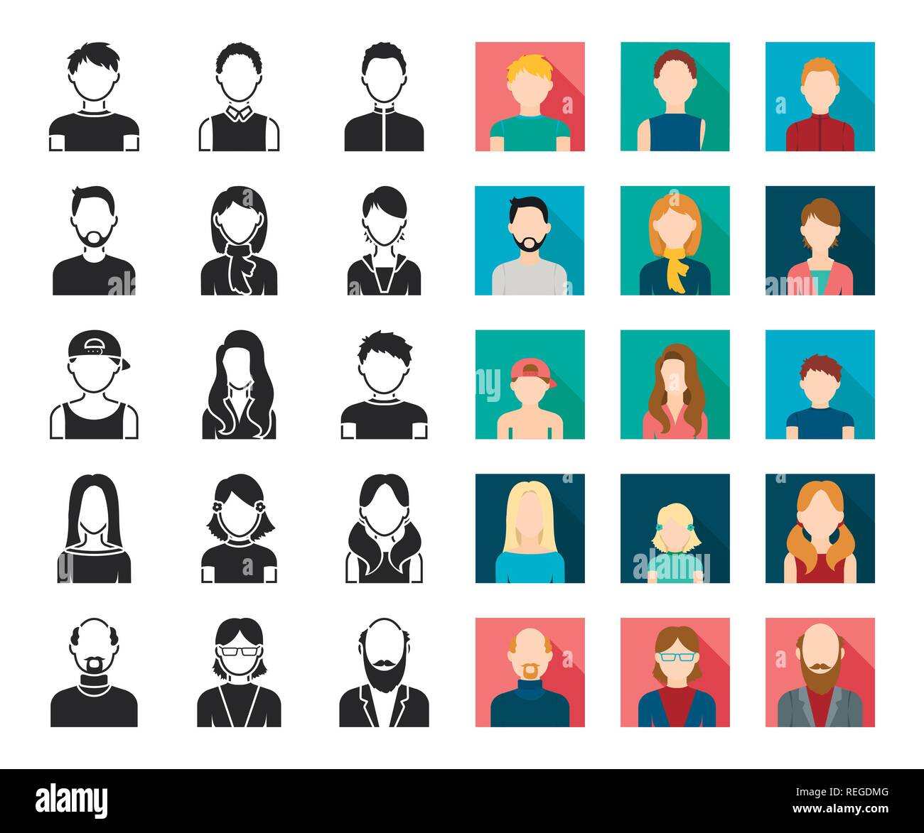 Aussehen, Kunst, Athlet, Avatar, Glatze, Bart, schwarz, flach, Junge, Sammlung, Design, Kleid, Gesicht, Mimik, Mode, Mädchen, Gläser, Großvater, Großmutter, Frisur, Kopf, menschliche, Icon, Illustration, isoliert, Logo, Mann, Schnurrbart, Außen, Menschen, Personen, Portrait, Satz, Zeichen, Stiefvater, Stiefmutter, Stil, Symbol, Lehrer, Riegel, Benutzer, Vector, Web, Frau, Arbeiten, Vektor, Vektoren, Stock Vektor