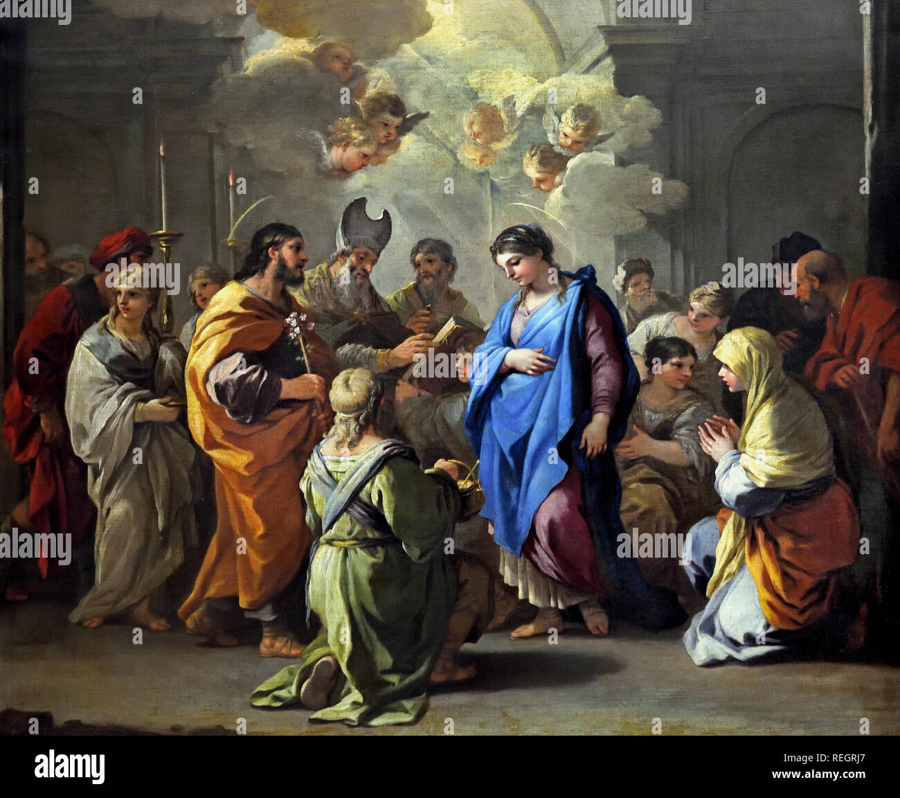 Die Ehe der Jungfrau 1688, Luca Giordano, 1634-1705, Italien, Italienisch, Stockfoto