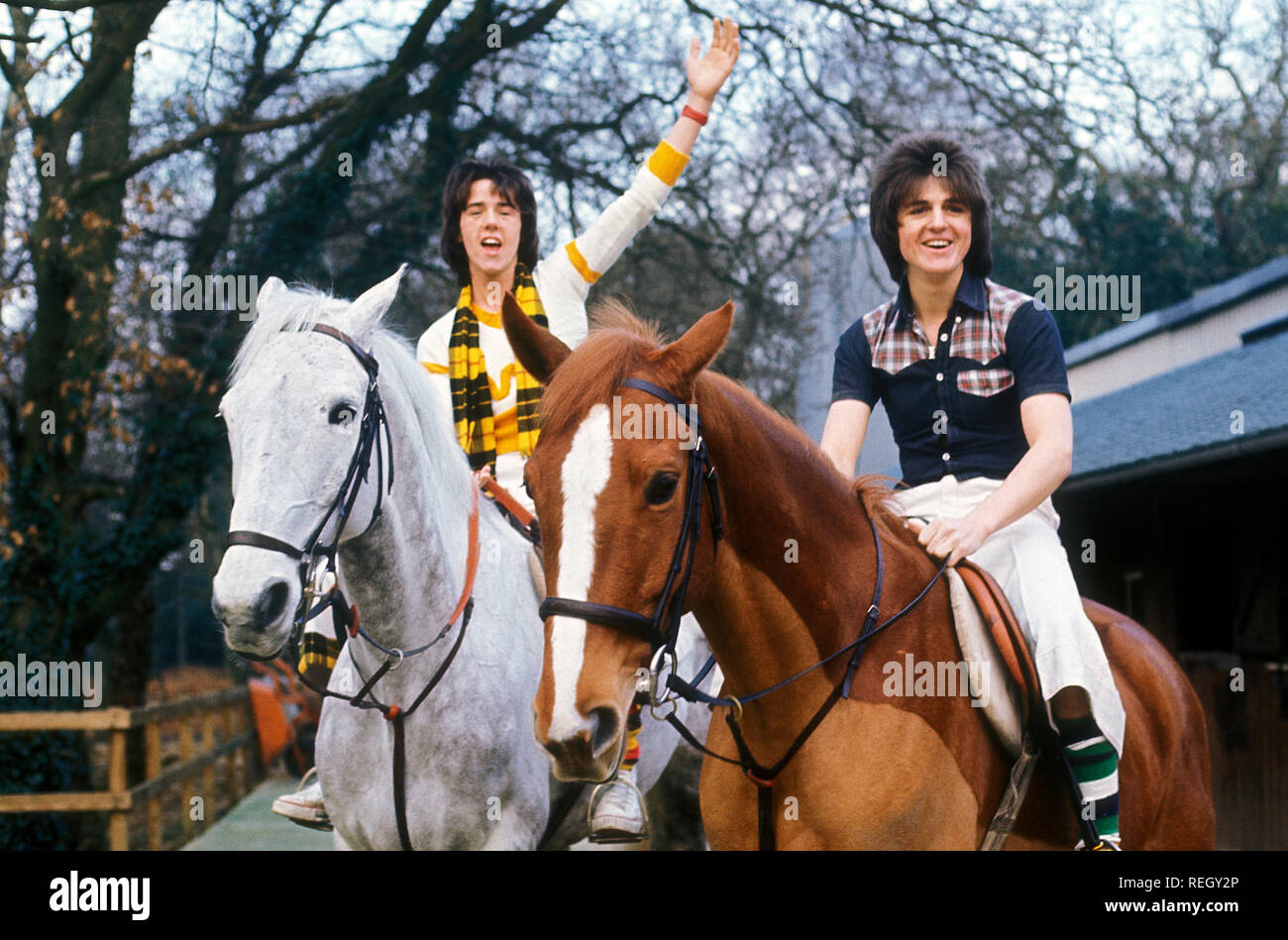 Bay City Rollers Woody und Les McKeown 1974 Stockfoto