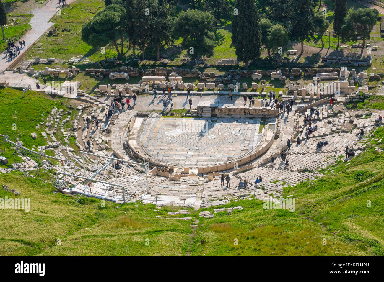 Europa Griechenland Athen Athena Akropolis Temenos und Theater des Dionysos Eleuthereus Theater Stockfoto