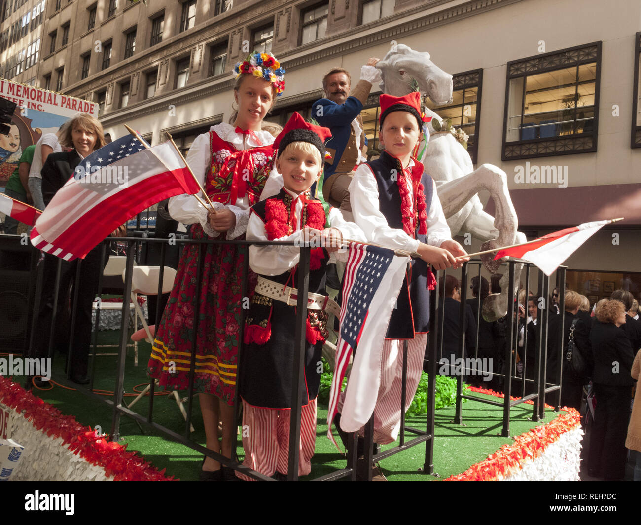 Jährliche Pulaski Day Parade in New York City, NY. Stockfoto