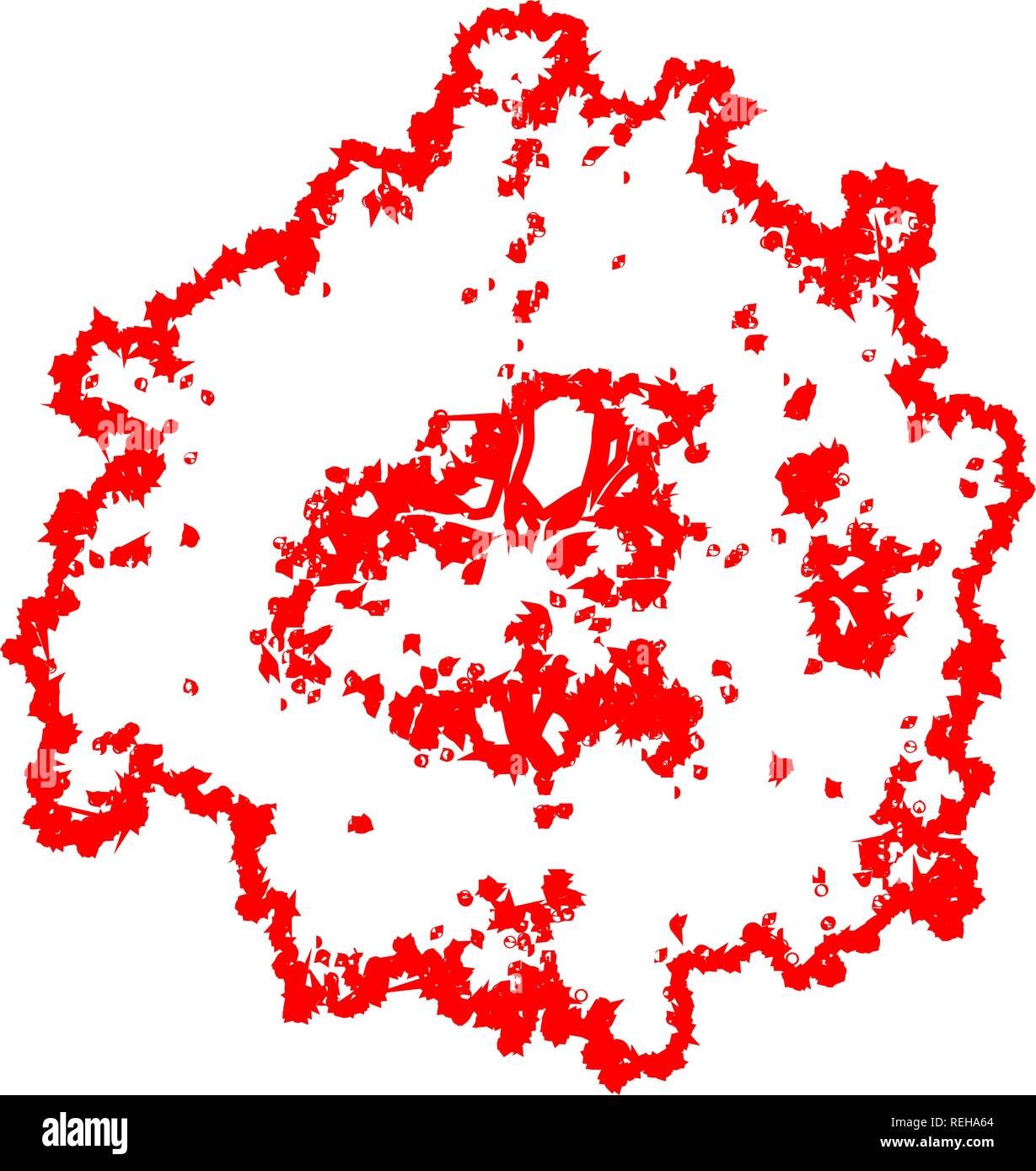 Tree Top silhouette isoliert - rot umrandeten Detaillierte-Vector Illustration Stock Vektor