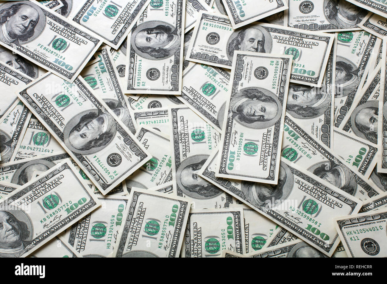 Einhundert Dollar Noten als Hintergrund Stockfoto Einhundert Dollar Noten als Hintergrund Stockfoto