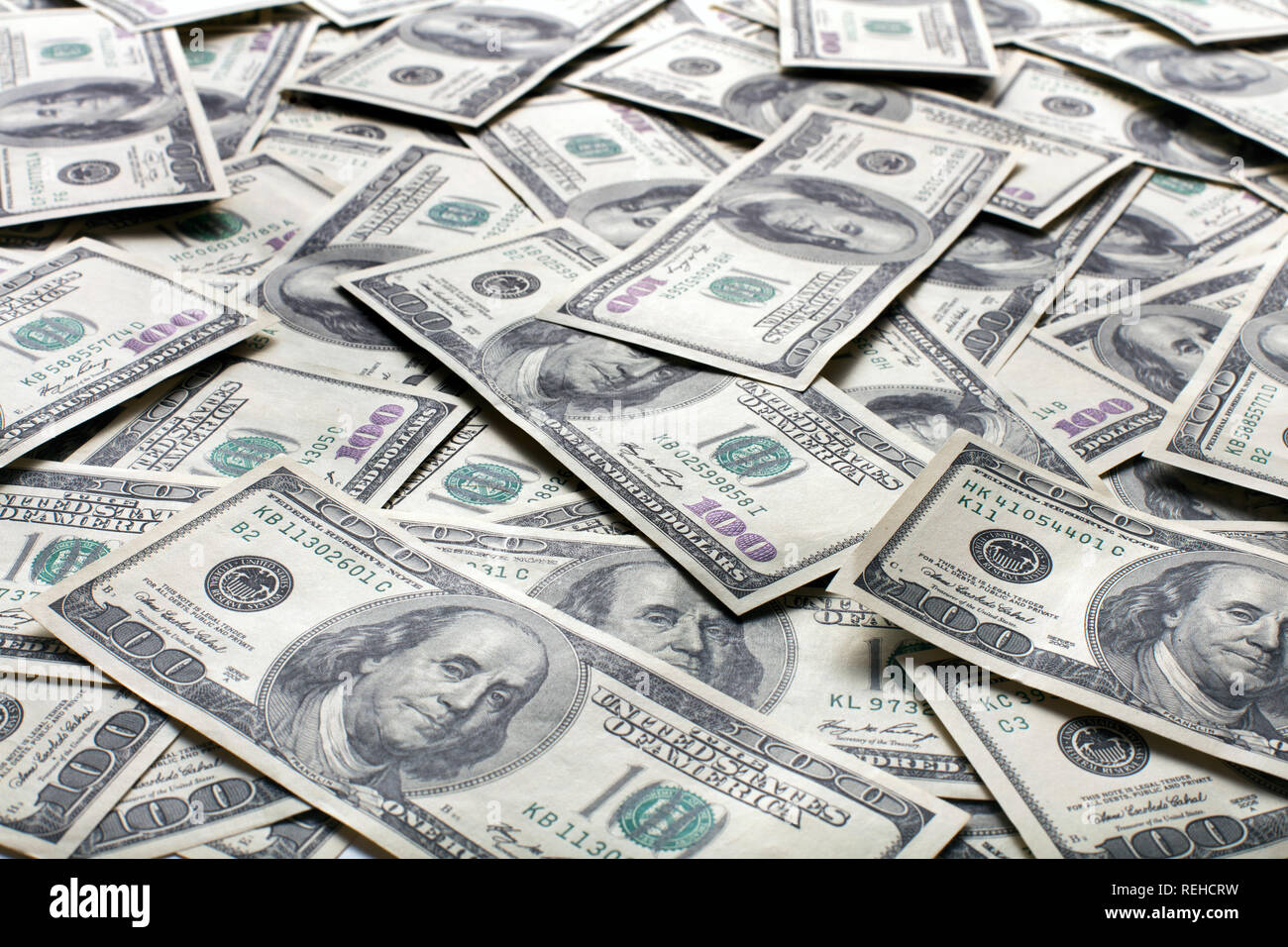 Einhundert Dollar Noten als Hintergrund Stockfoto Einhundert Dollar Noten als Hintergrund Stockfoto