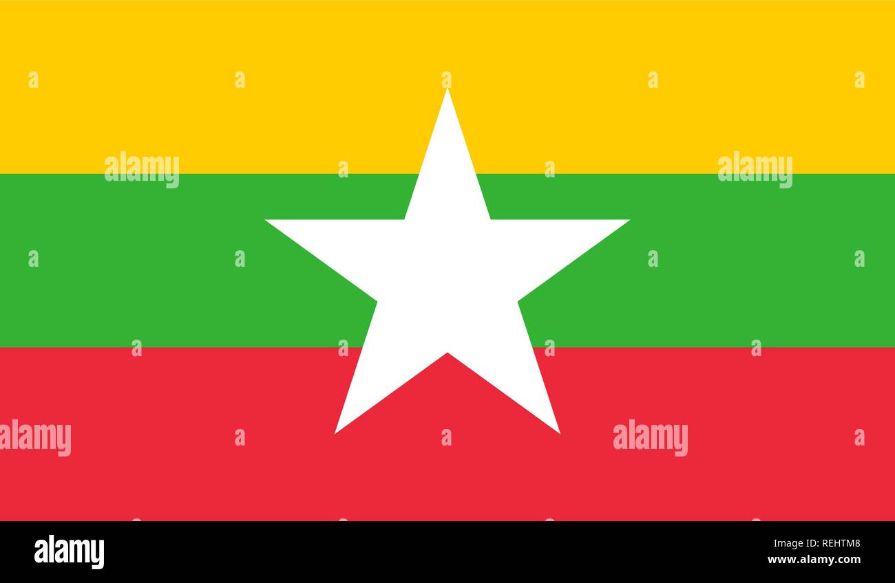 Myanmar (Birma) Flagge Stock Vektor