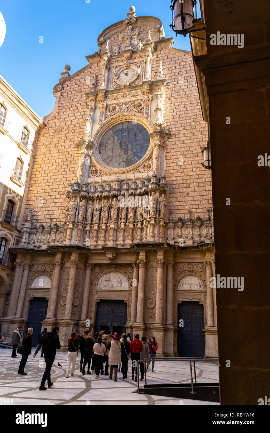 Innenansicht der Eingang zum Kloster Montserrat, Barcelona, ​​Spain Stockfoto