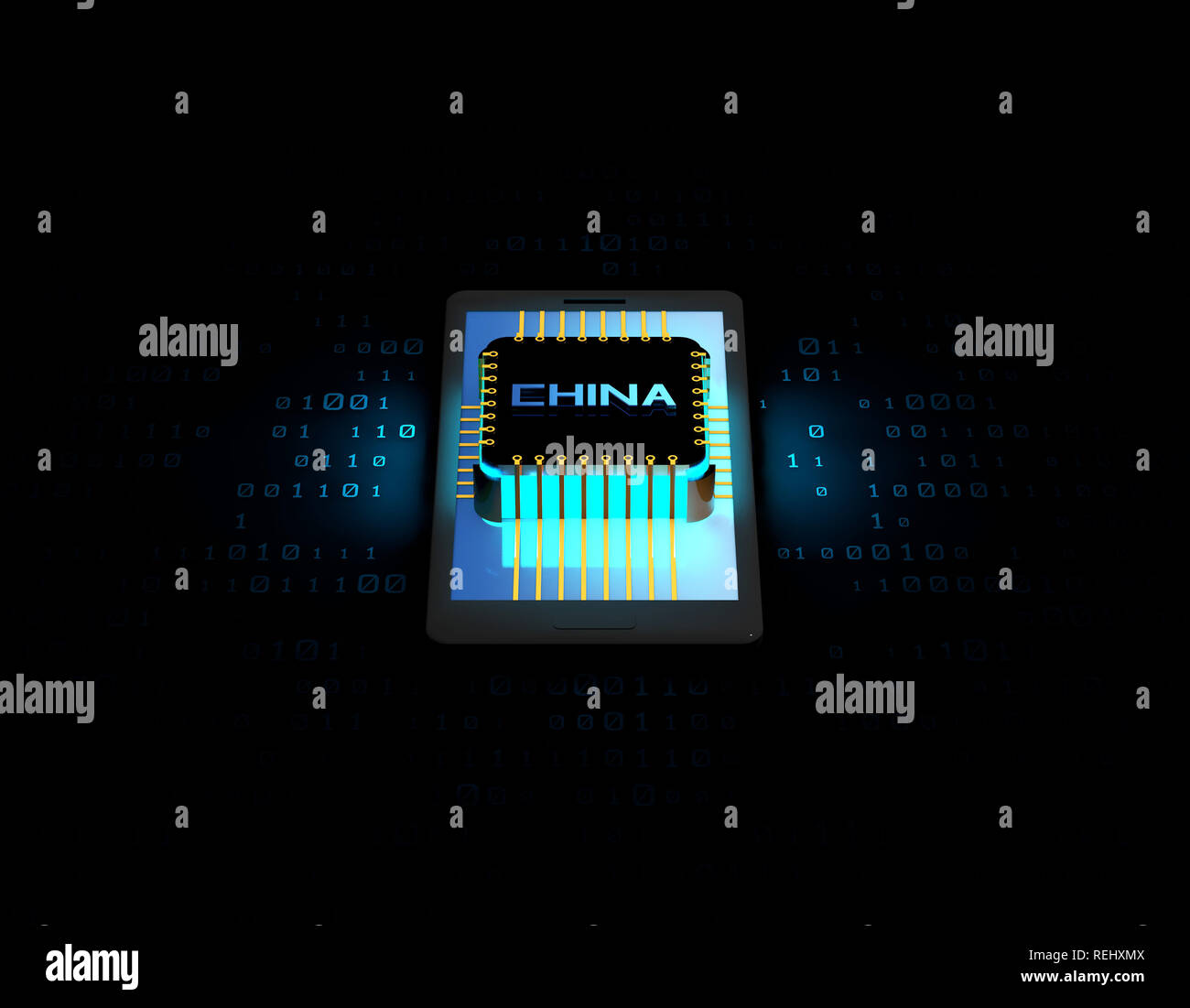 Chinas elektronischen Chip Technologie, Daten-Übertragung und Speicherung, große Daten- und Kommunikationstechnik, elektronische Ausrüstung CPU-Technologie Stockfoto