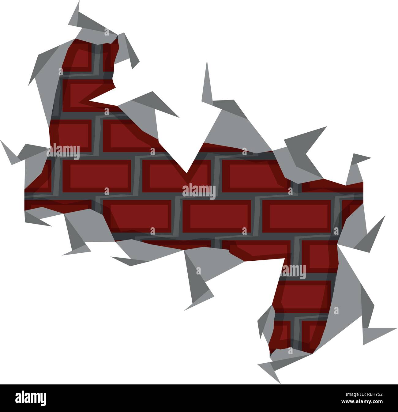 Isolierte Wand gerissen Stock Vektor