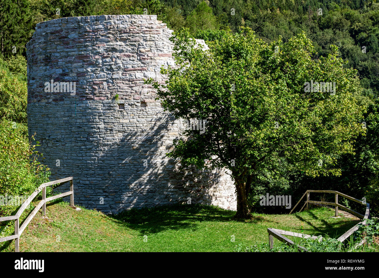 Burgruine Nordeck im Steinachtal Stockfoto