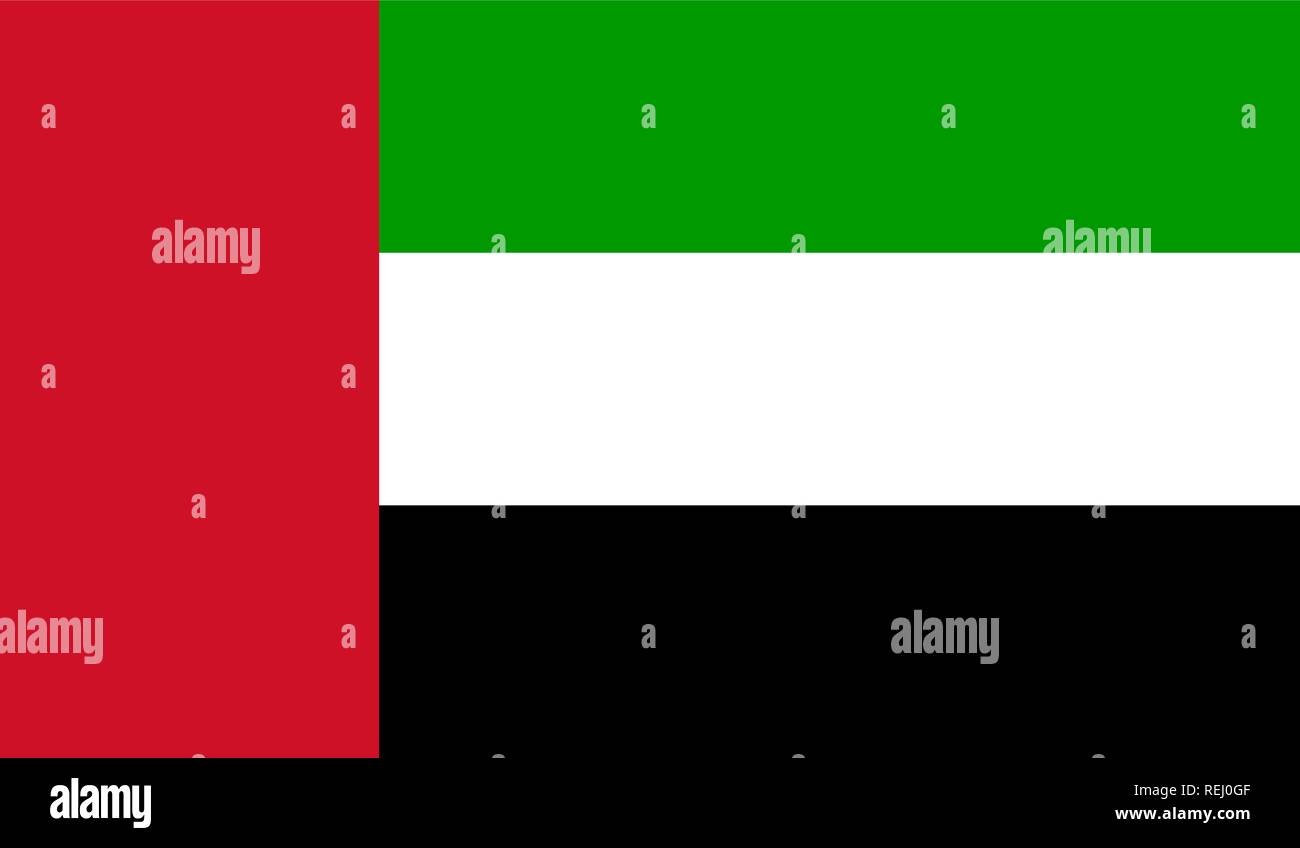 Flagge der Vereinigten Arabischen Emirate Stock Vektor
