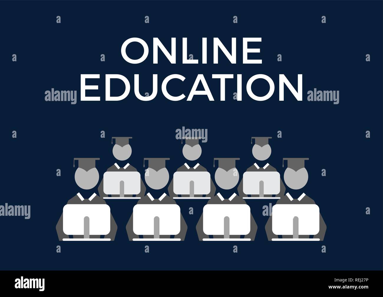 Online Bildung konzept Vektor-illustration EPS 10 Symbol. Internet zu Lernzwecken Stock Vektor