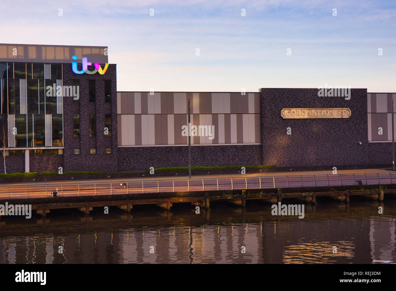 Die ITV-Produktionszentrum für Coronation Street, MediaCityUK, Trafford Park, Greater Manchester, England Stockfoto
