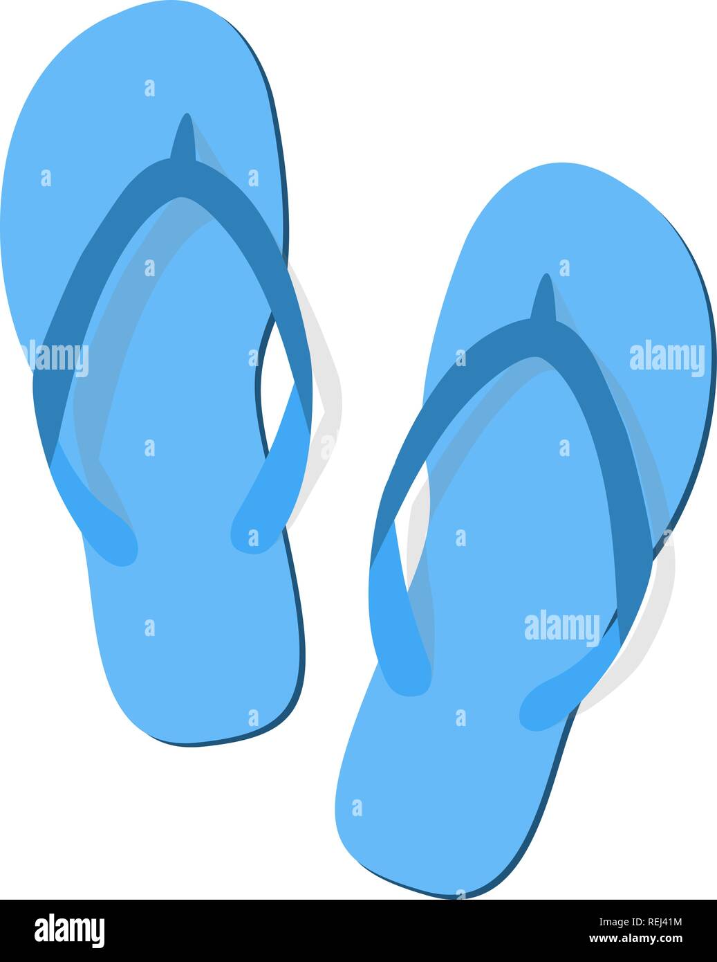 Blau Sommer Hausschuhe auf weißem Hintergrund. Flip-flops isolierte Symbol. Flache Bauform. Vector Illustration, EPS 10. Stock Vektor
