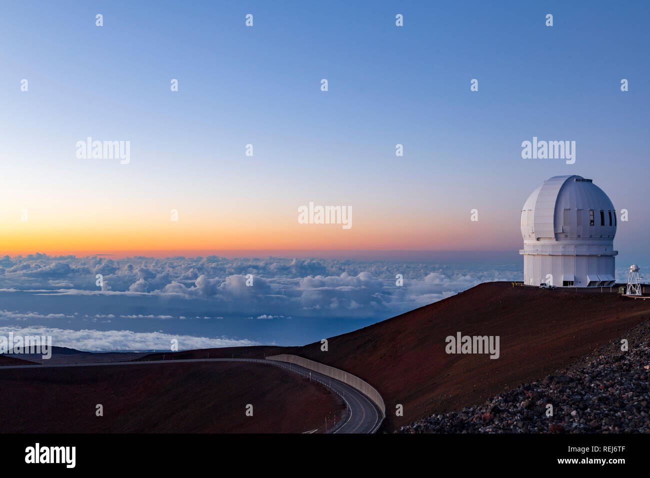 Mauna Kea Oberservatory auf der grossen Insel von Hawaii Stockfoto