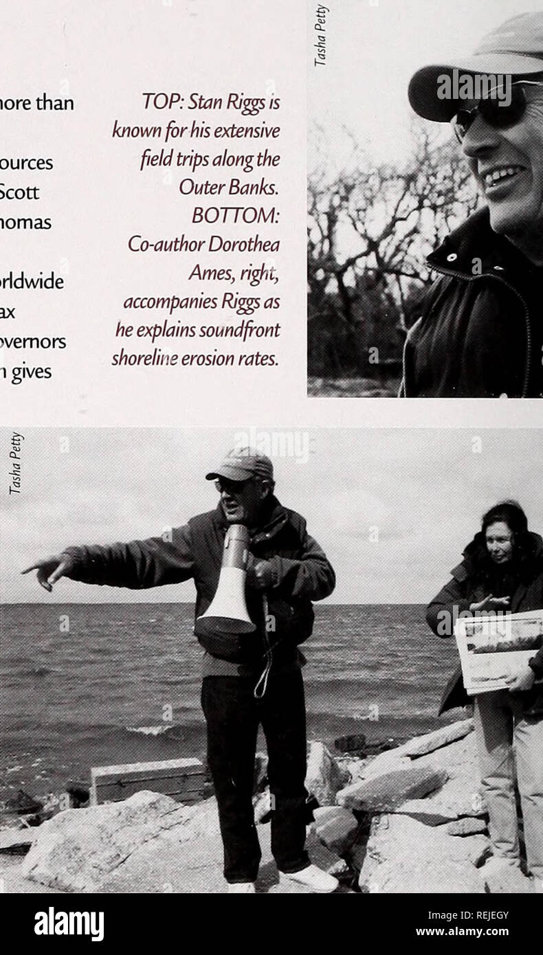 . Küste beobachten. Meeresschätze; Ozeanographie; Management von Küstenzonen; Ökologie der Küsten. Frühe Jahre Riggs wuchs in Green Bay, Wis., in der Nähe der Chequamegon-Nicolet National Forest. "So früh wie ich mich erinnern kann, habe ich ein Kanu Paddel in der Hand hatte oder Ritt mein Fahrrad und erkunden die Gewässer und Ufer des Green Bay und Fox Flüsse", sagt er. "Ich wusste gar nicht, dass eine Zeit, in der ich nicht in der Geologie, Biologie und die natürliche Geschichte der Was war um mich herum", fügt Riggs interessiert war. "Wenn ich an einem See oder Fluss, das gesamte Geschäft von Wasser und seiner Dynamik fasziniert mich." So Rigg Stockfoto