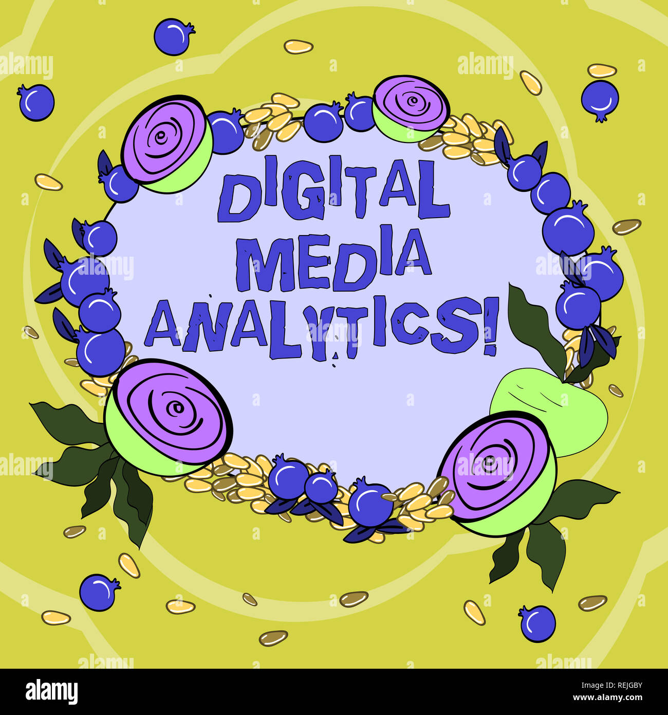 Handschrift text Digital Media Analytics. Begriff Sinne Analyse der Informationen, die aus einem Geschäft Blumen Kranz von winzigen Samen Kleine glänzend gemacht Stockfoto