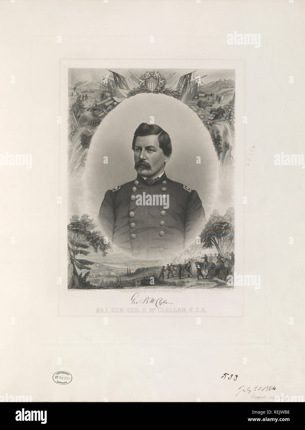Generalmajor George B. McClellan, USA, graviert und veröffentlicht durch J.C. Buttre, 1864 Stockfoto
