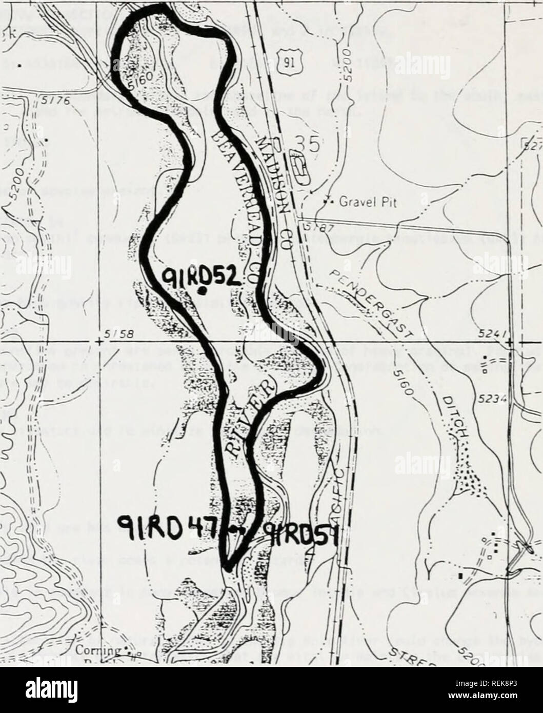 . Die Einstufung der Anlage Gemeinschaften von Beaverhead Silber Bogen, Madison County, Montana. Anlage Gemeinschaften; Pflanzengesellschaften; Pflanze Gemeinschaften; Botanik; Botanik; Botanik; Botanik. Lage von Probeflächen in der Hahnkarap Insel. Die Karte ist ein Teil der USGS 7.5 'Earls bulcn Viereck. 25. Bitte beachten Sie, dass diese Bilder sind von der gescannten Seite Bilder, die digital für die Lesbarkeit verbessert haben mögen - Färbung und Aussehen dieser Abbildungen können nicht perfekt dem Original ähneln. extrahiert. DeVelice, Robert L; Montana natürlichen Erbes Programm; Einheit Stockfoto