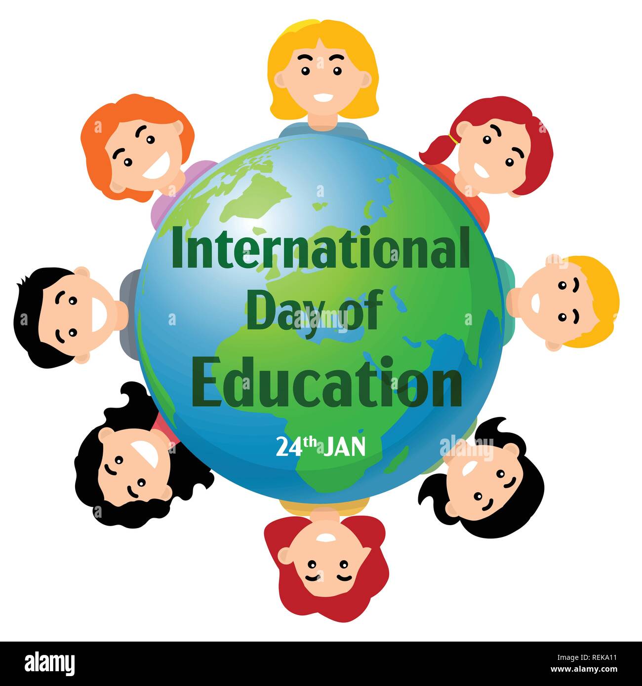 Internationaler Tag der Ausbildung 24. Jan, für Web Banner, Poster, Magazin - Vector Illustration Stock Vektor