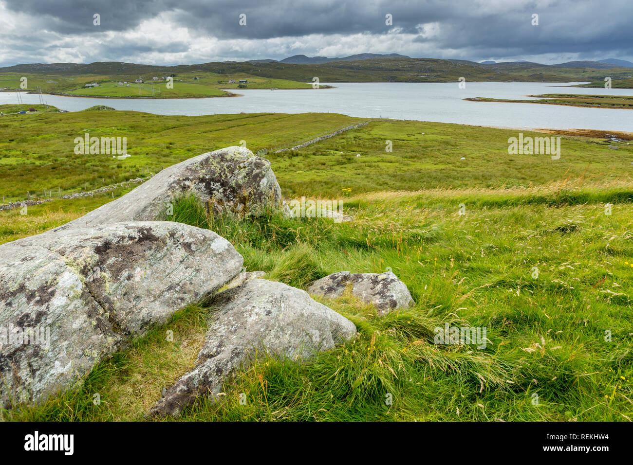 Blick auf Callanish, Isle of Lewis, Äußere Hebriden, Schottland, UK Stockfoto