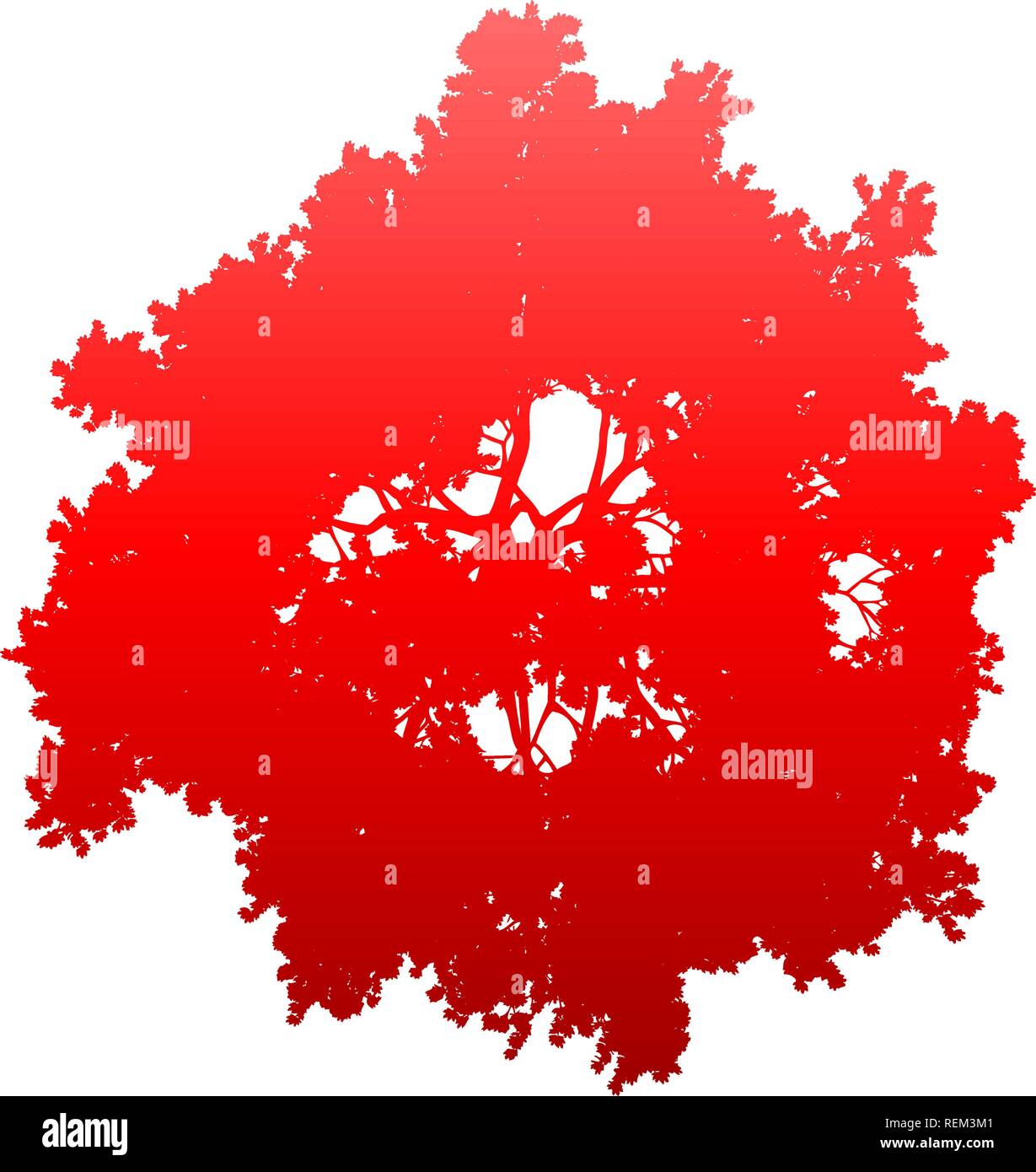 Tree Top silhouette isolierten roten Gradienten detaillierte-Vector Illustration Stock Vektor