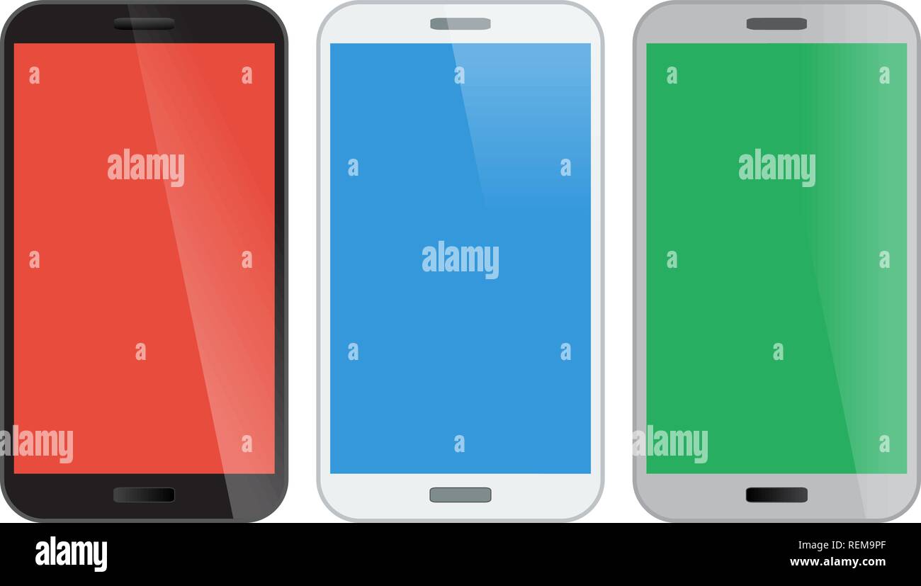 Smartphone, Handy isoliert, realistische Vector Illustration. Stock Vektor