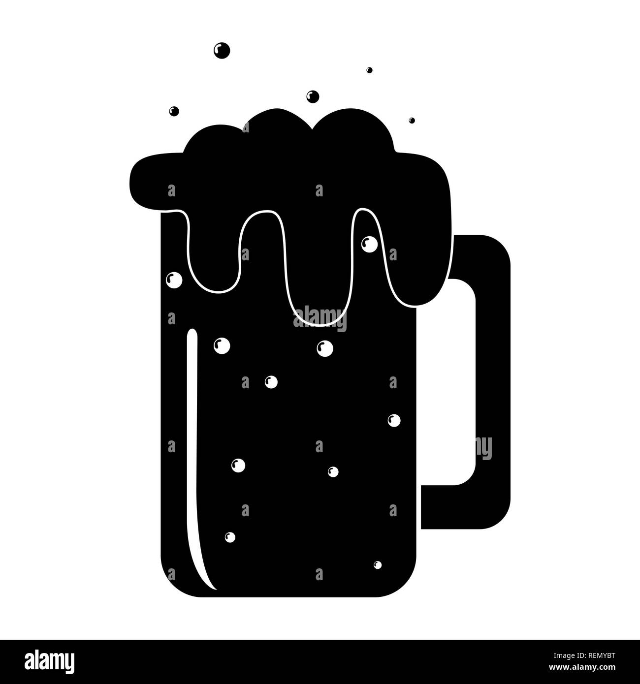 Einfache flache Abbildung: ein Glas mit einem schäumenden kohlensäurehaltige Getränke Stock Vektor