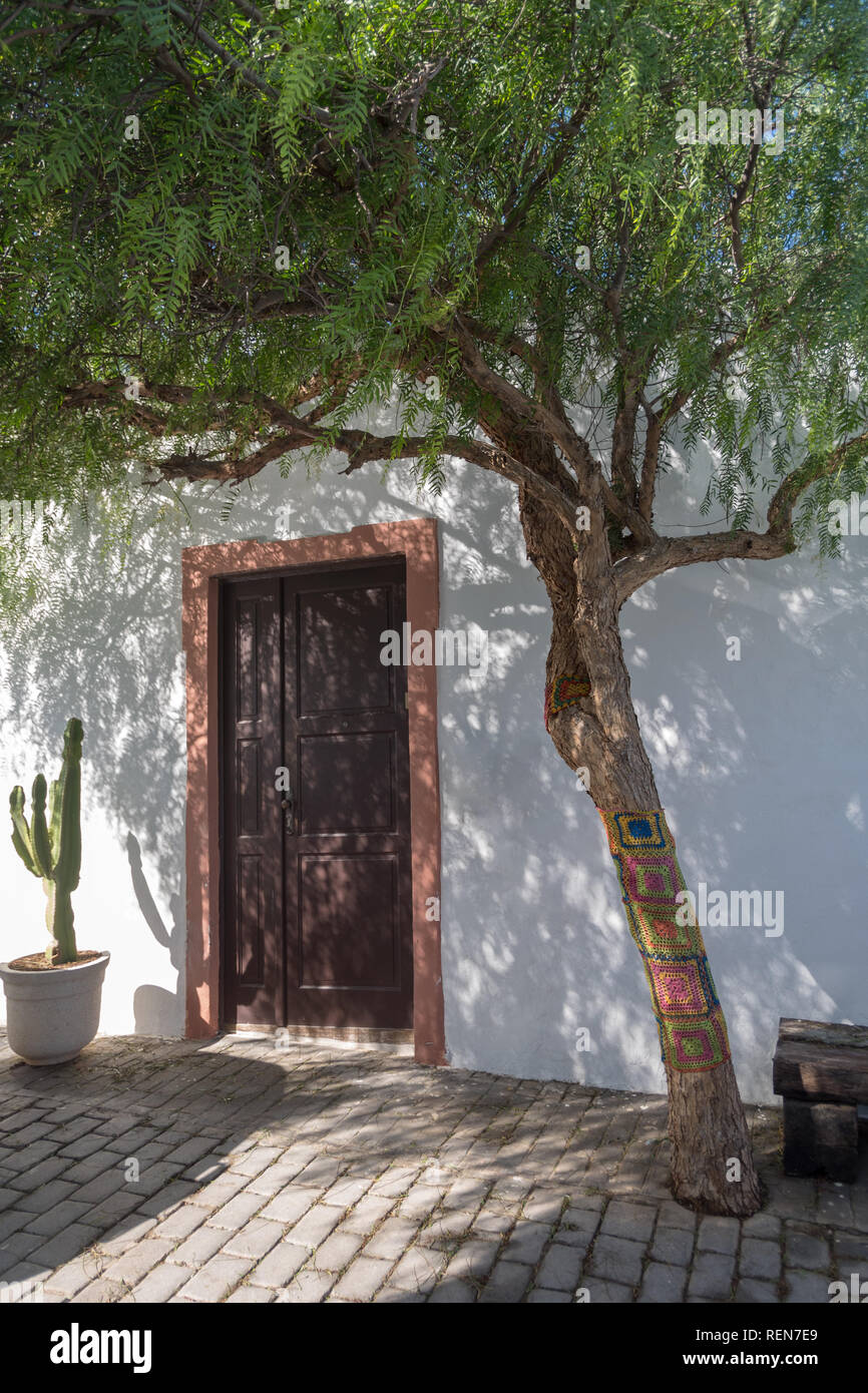 Die typischen weißen Hausfassade, Lanzarote, Kanarische Inseln, Spanien Stockfoto