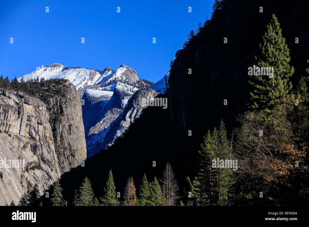 Yosemite Nationalpark, Kalifornien während der Teil-US-Regierung abschalten, wo groß Dienstleistungen und Einrichtungen vorhanden sind. Stockfoto
