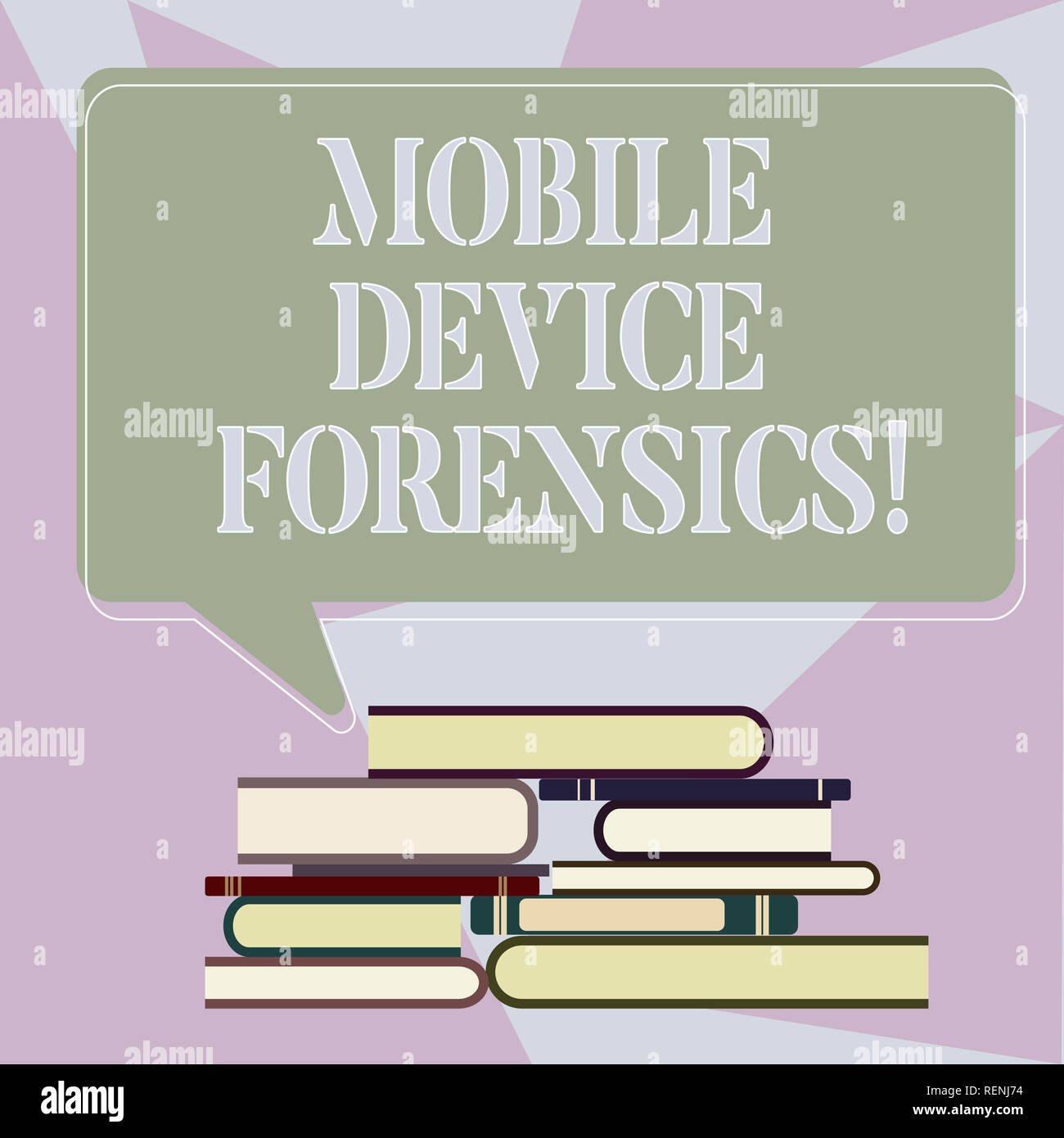 Schreiben Hinweis Übersicht Mobile Device Forensics. Business Foto präsentiert elektronische Datenerfassung für Rechtliche Hinweise Die Verwendung ungleicher Haufen Hardcover Buch Stockfoto