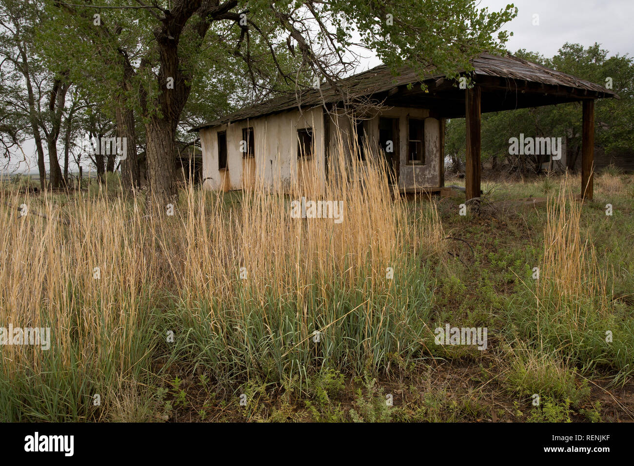 Route 66 Ruinen in Glenrio Stockfoto